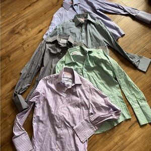 5 Thomas Pink London Multicolor High-end Designer Dress Shirts Size 15 & 15 1/2